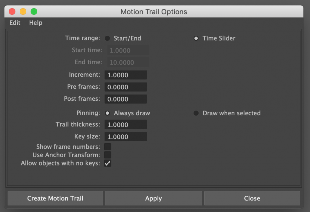 Creating an animation motion trail in Maya - John Player