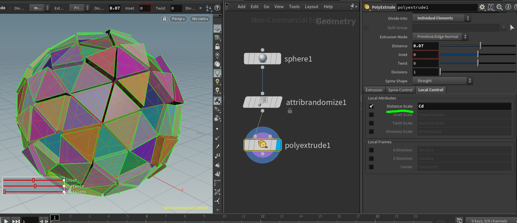 Example use of the Attribute Randomize node in Houdini - John Player